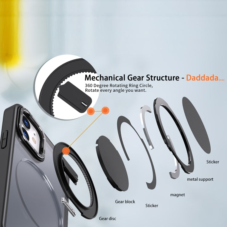 For iPhone 11 360-degree Rotating MagSafe Magnetic Holder Phone Case(Black) by buy2fix