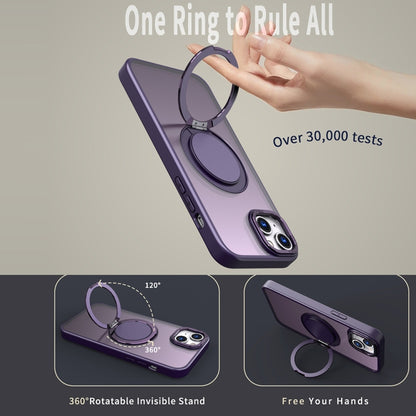 For iPhone 14 Plus 360-degree Rotating MagSafe Magnetic Holder Phone Case(Purple) - iPhone 14 Plus Cases by buy2fix | Online Shopping UK | buy2fix