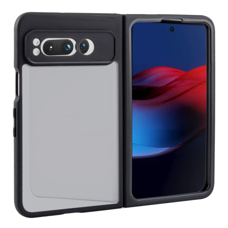 For Google Pixel Fold Matte Black TPU + PC Phone Case by buy2fix