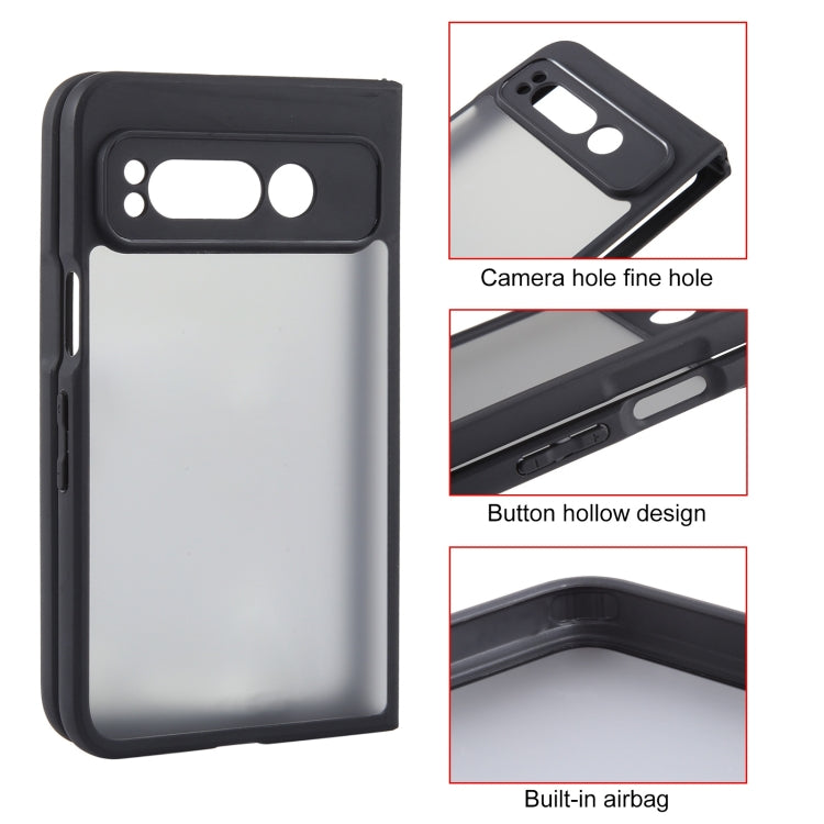 For Google Pixel Fold Matte Black TPU + PC Phone Case by buy2fix
