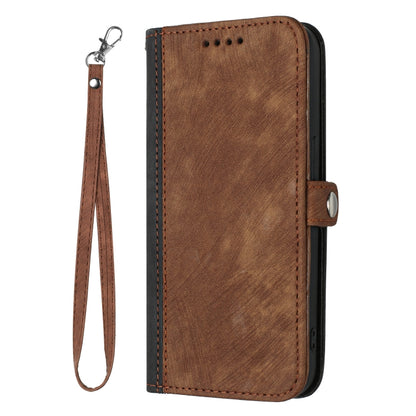 For Xiaomi Redmi K70 Side Buckle Double Fold Hand Strap Leather Phone Case(Brown) - K70 Cases by buy2fix | Online Shopping UK | buy2fix