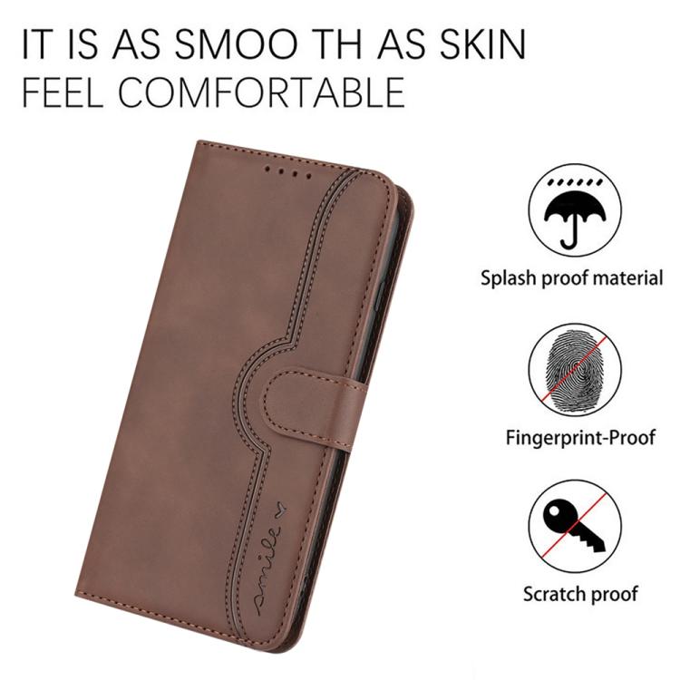 For Google Pixel 10 Pro XL Heart Pattern Skin Feel Leather Phone Case(Brown) - Google Cases by buy2fix | Online Shopping UK | buy2fix