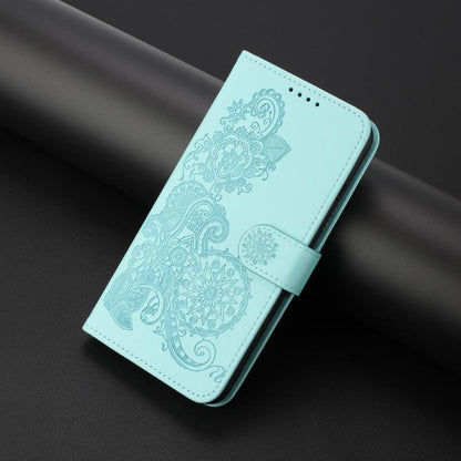 For Google Pixel 10 Pro XL Datura Flower Embossed Flip Leather Phone Case(Light blue) - Google Cases by buy2fix | Online Shopping UK | buy2fix