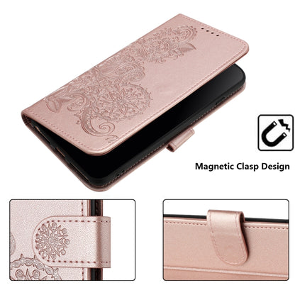 For Xiaomi Redmi K70 Datura Flower Embossed Flip Leather Phone Case(Rose Gold) - K70 Cases by buy2fix | Online Shopping UK | buy2fix