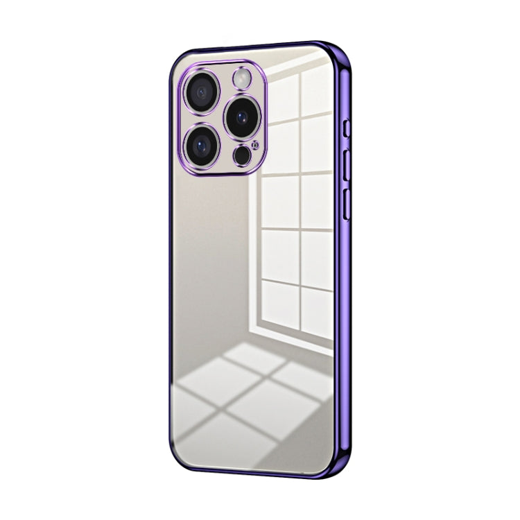 For iPhone 16 Pro Transparent Plating Fine Hole Phone Case(Purple) - iPhone 16 Pro Cases by buy2fix | Online Shopping UK | buy2fix