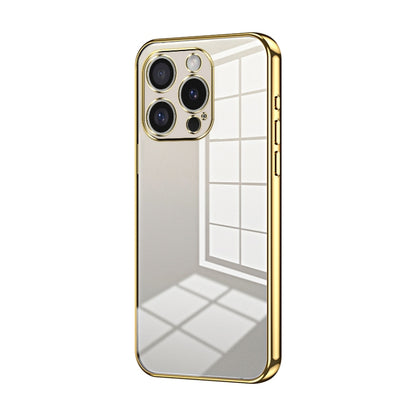 For iPhone 16 Pro Transparent Plating Fine Hole Phone Case(Gold) - iPhone 16 Pro Cases by buy2fix | Online Shopping UK | buy2fix