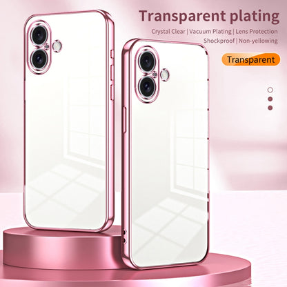 For iPhone 16 Transparent Plating Fine Hole Phone Case(Green) - iPhone 16 Cases by buy2fix | Online Shopping UK | buy2fix