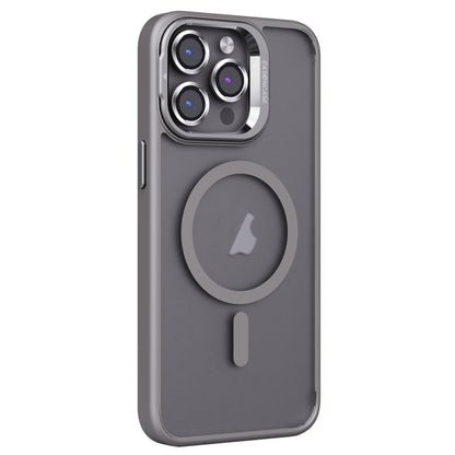 For iPhone 15 Pro Max Invisible Lens Holder PC + TPU Frosted MagSafe Phone Case(Gray) - iPhone 15 Pro Max Cases by buy2fix | Online Shopping UK | buy2fix