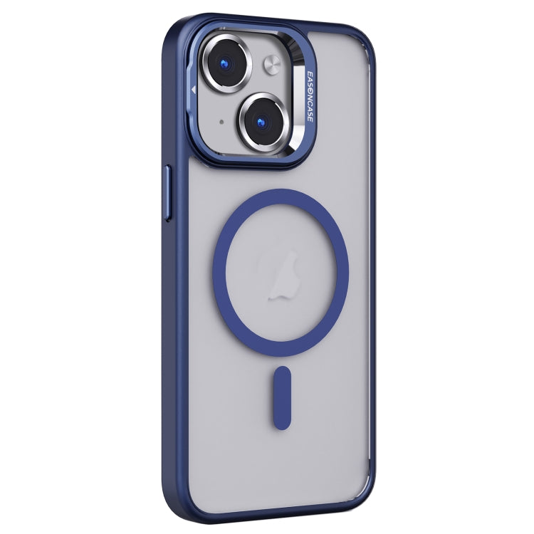 For iPhone 14 Plus Invisible Lens Holder PC + TPU Frosted MagSafe Phone Case(Dark Blue) - iPhone 14 Plus Cases by buy2fix | Online Shopping UK | buy2fix