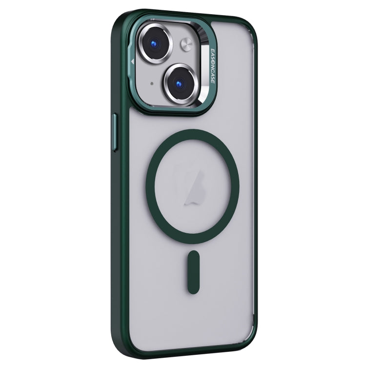 For iPhone 14 Plus Invisible Lens Holder PC + TPU Frosted MagSafe Phone Case(Green) - iPhone 14 Plus Cases by buy2fix | Online Shopping UK | buy2fix
