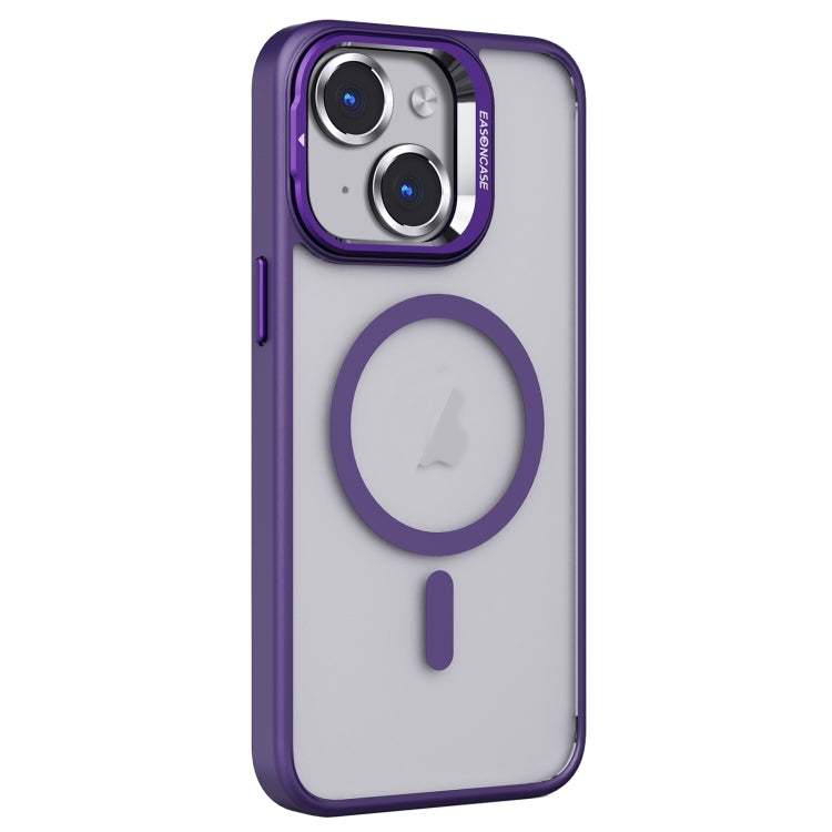 For iPhone 14 Plus Invisible Lens Holder PC + TPU Frosted MagSafe Phone Case(Purple) - iPhone 14 Plus Cases by buy2fix | Online Shopping UK | buy2fix