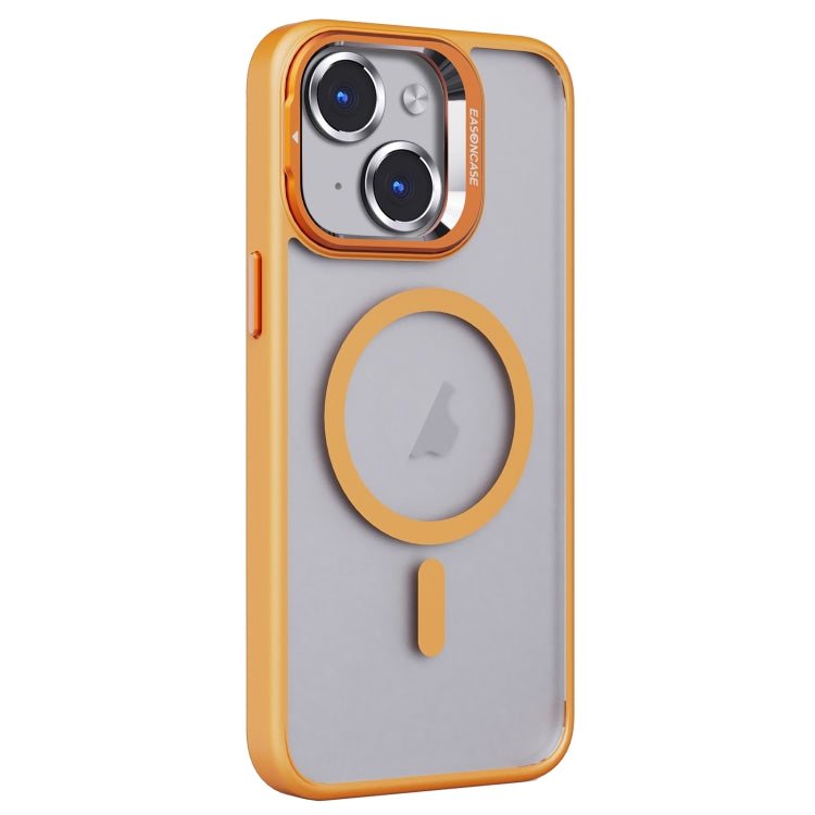 For iPhone 14 Invisible Lens Holder PC + TPU Frosted MagSafe Phone Case(Orange) - iPhone 14 Cases by buy2fix | Online Shopping UK | buy2fix