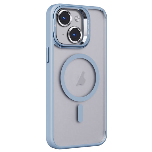 For iPhone 14 Invisible Lens Holder PC + TPU Frosted MagSafe Phone Case(Blue) - iPhone 14 Cases by buy2fix | Online Shopping UK | buy2fix