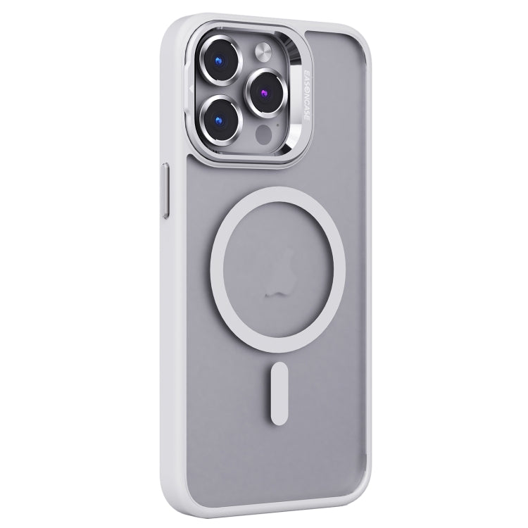 For iPhone 14 Pro Invisible Lens Holder PC + TPU Frosted MagSafe Phone Case(White) - iPhone 14 Pro Cases by buy2fix | Online Shopping UK | buy2fix