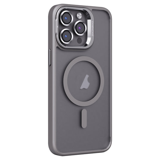 For iPhone 14 Pro Max Invisible Lens Holder PC + TPU Frosted MagSafe Phone Case(Gray) - iPhone 14 Pro Max Cases by buy2fix | Online Shopping UK | buy2fix