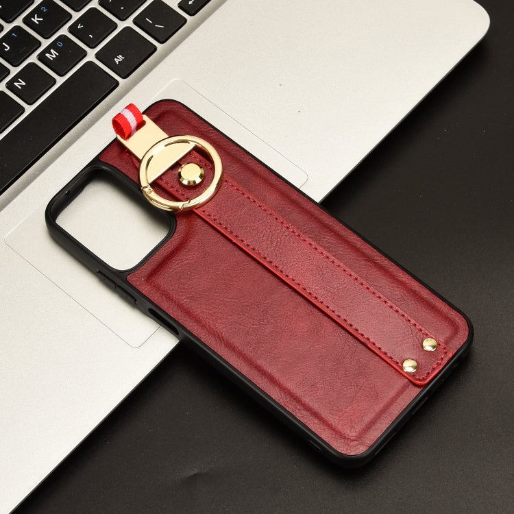 For Motorola Moto G Power 2024 Wristband Leather Back Phone Case(Red) - Motorola Cases by buy2fix | Online Shopping UK | buy2fix