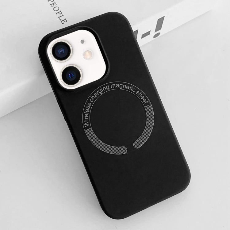 For iPhone 12 MagSafe Magnetic Liquid Silicone Phone Case(Black) by buy2fix