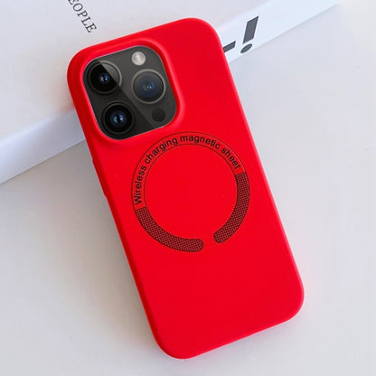 For iPhone 12 Pro Max MagSafe Magnetic Liquid Silicone Phone Case(Red) - iPhone 12 Pro Max Cases by buy2fix | Online Shopping UK | buy2fix