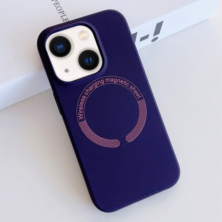 For iPhone 13 MagSafe Magnetic Liquid Silicone Phone Case(Dark Purple) - iPhone 13 Cases by buy2fix | Online Shopping UK | buy2fix