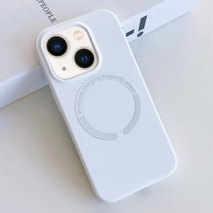 For iPhone 13 MagSafe Magnetic Liquid Silicone Phone Case(White) - iPhone 13 Cases by buy2fix | Online Shopping UK | buy2fix