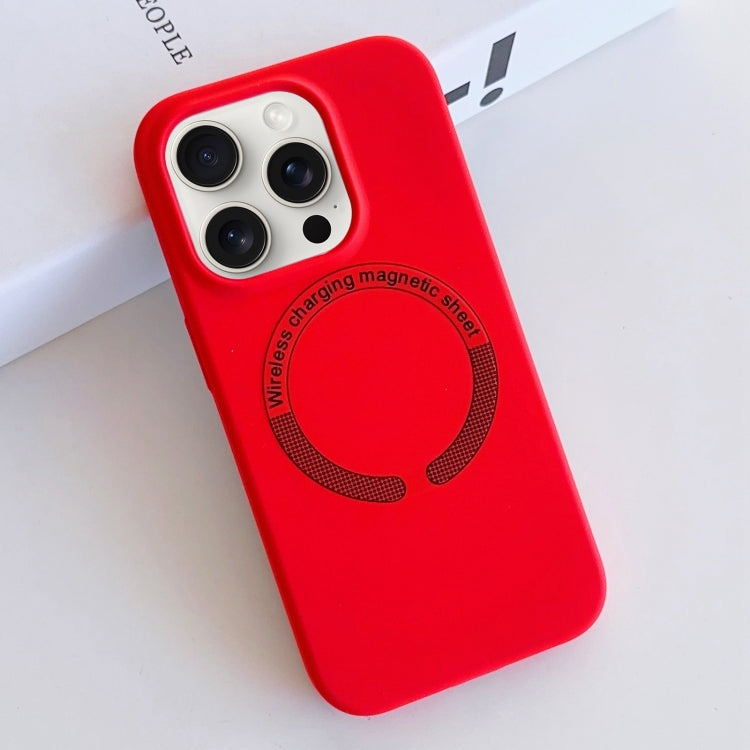 For iPhone 15 Pro MagSafe Magnetic Liquid Silicone Phone Case(Red) - iPhone 15 Pro Cases by buy2fix | Online Shopping UK | buy2fix