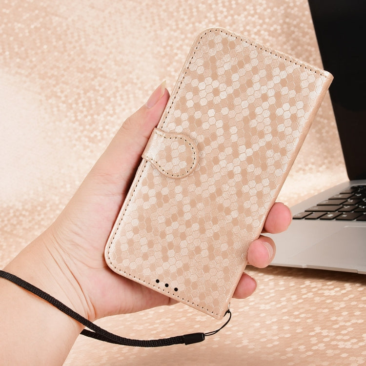 For OnePlus 12 Honeycomb Dot Texture Leather Phone Case(Gold) by buy2fix