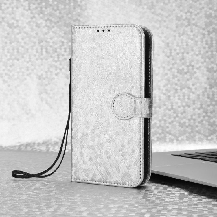 For OnePlus 12 Honeycomb Dot Texture Leather Phone Case(Silver) by buy2fix