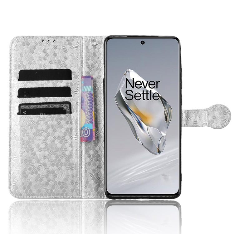 For OnePlus 12 Honeycomb Dot Texture Leather Phone Case(Silver) by buy2fix