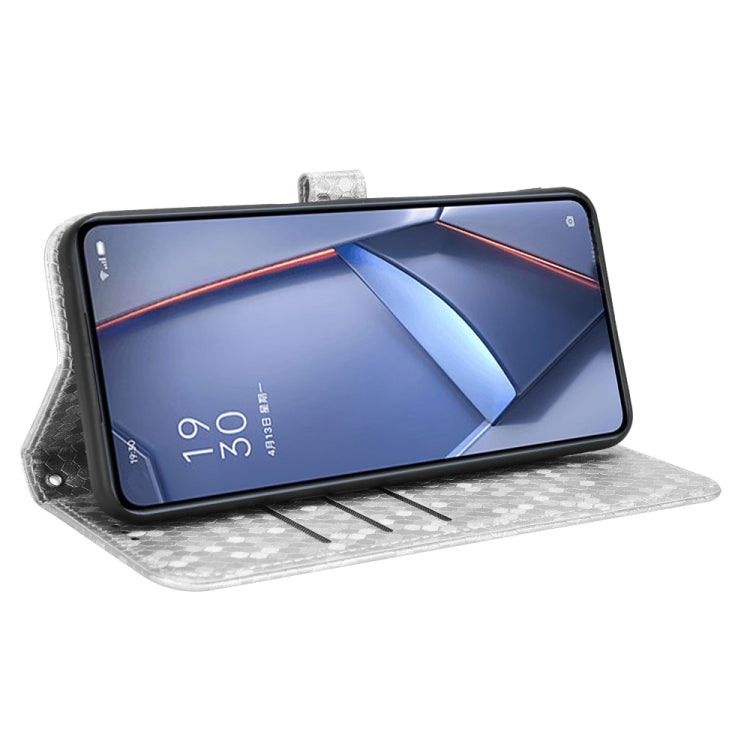 For OnePlus 12 Honeycomb Dot Texture Leather Phone Case(Silver) by buy2fix