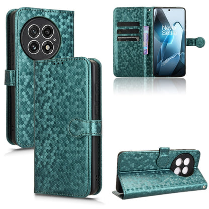 For OnePlus 13 5G Honeycomb Dot Texture Leather Phone Case(Green) by buy2fix