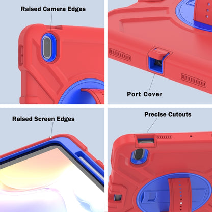 For iPad 2025 / 2022 X Rotation PC Hybrid Silicone Tablet Case with Strap(Red Blue) - iPad 2025 / 2022 Cases by buy2fix | Online Shopping UK | buy2fix