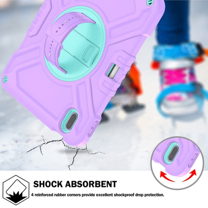 For iPad 2025 / 2022 X Rotation PC Hybrid Silicone Tablet Case with Strap(Purple Cyan) - iPad 2025 / 2022 Cases by buy2fix | Online Shopping UK | buy2fix
