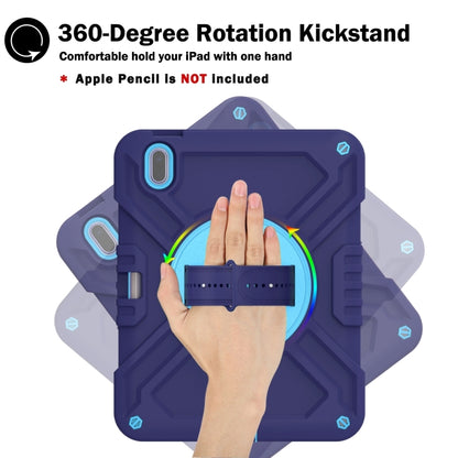 For iPad 2025 / 2022 X Rotation PC Hybrid Silicone Tablet Case with Strap(Navy Sky Blue) - iPad 2025 / 2022 Cases by buy2fix | Online Shopping UK | buy2fix