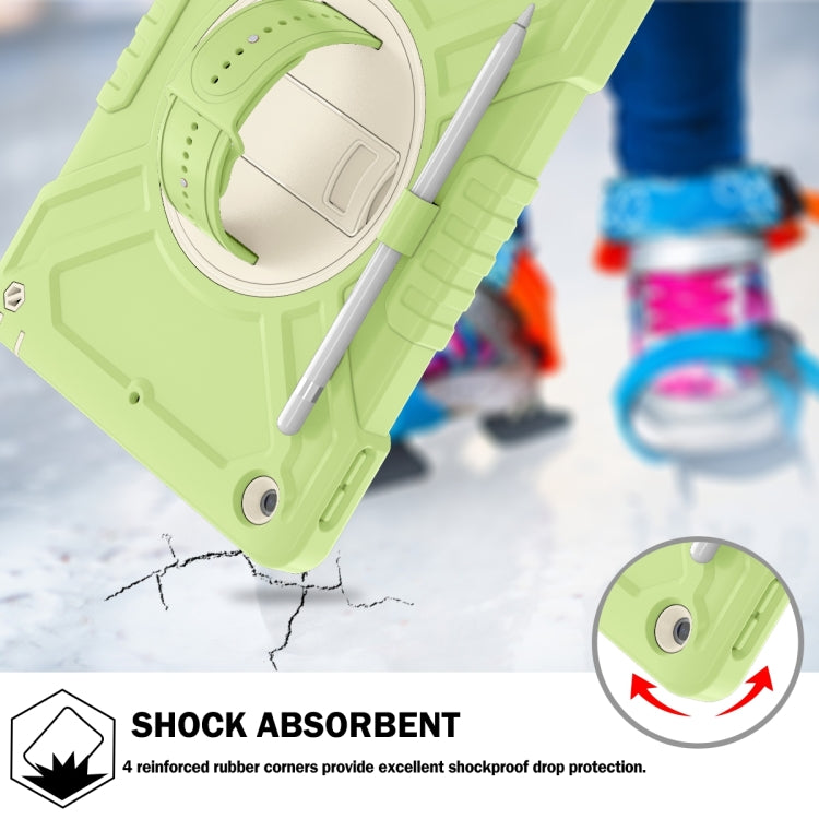 For iPad 10.2 2021 / 2020 / 2019 X Rotation PC Hybrid Silicone Tablet Case with Strap(Yellow Green White) - iPad 10.2 Cases by buy2fix | Online Shopping UK | buy2fix