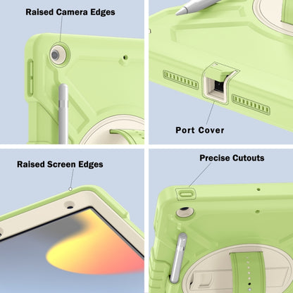 For iPad 10.2 2021 / 2020 / 2019 X Rotation PC Hybrid Silicone Tablet Case with Strap(Yellow Green White) - iPad 10.2 Cases by buy2fix | Online Shopping UK | buy2fix