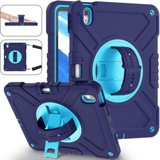 For iPad Air 11 2024 X Rotation PC Hybrid Silicone Tablet Case with Strap(Navy Sky Blue) - iPad Air 11 2024 Cases by buy2fix | Online Shopping UK | buy2fix