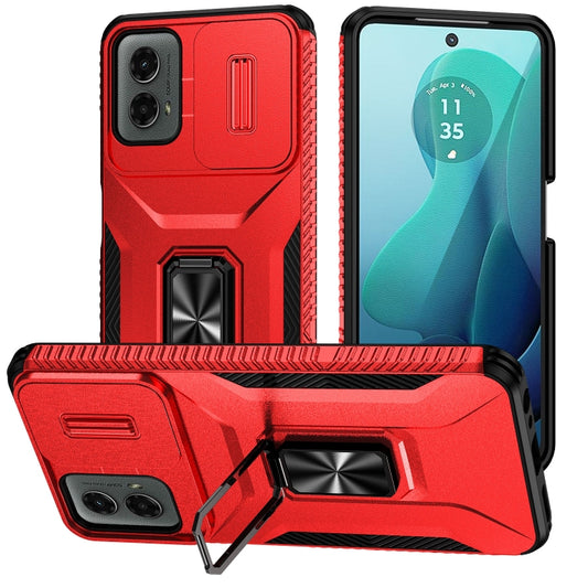 For Motorola Moto G 5G 2024 Sliding Camshield Holder Phone Case(Red) - Motorola Cases by buy2fix | Online Shopping UK | buy2fix