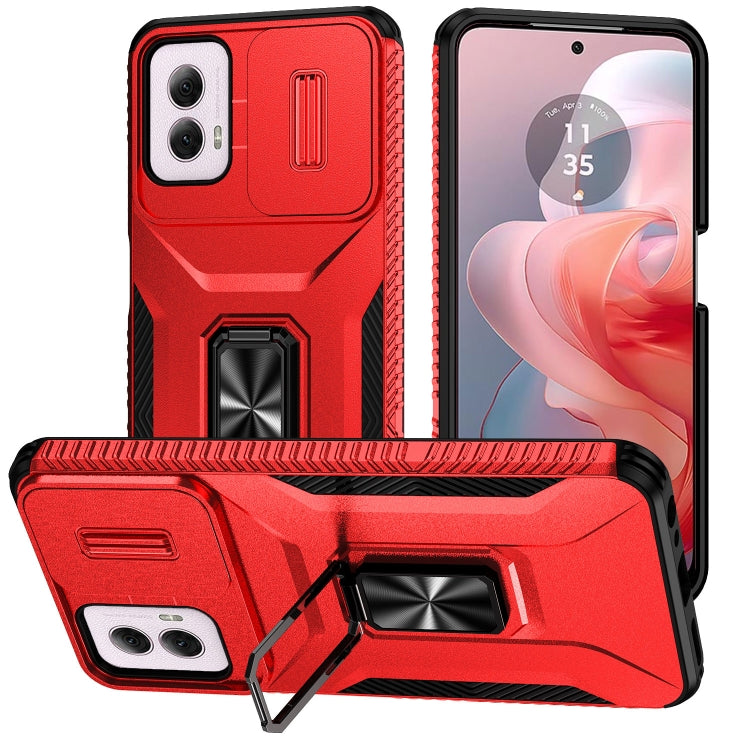 For Motorola Moto G Power 2024 Sliding Camshield Holder Phone Case(Red) - Motorola Cases by buy2fix | Online Shopping UK | buy2fix