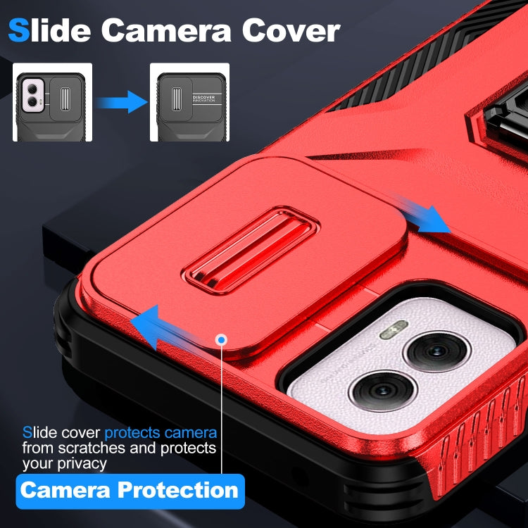 For Motorola Moto G Power 2024 Sliding Camshield Holder Phone Case(Red) - Motorola Cases by buy2fix | Online Shopping UK | buy2fix