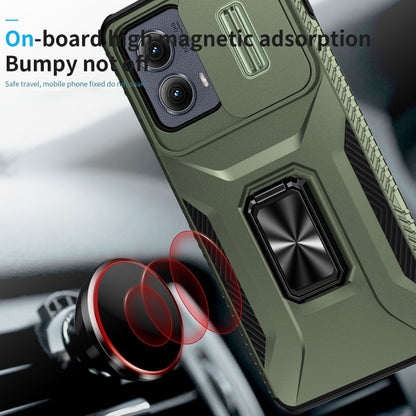 For Motorola Edge 5G 2024 Sliding Camshield Holder Phone Case(Alpine Green) by buy2fix