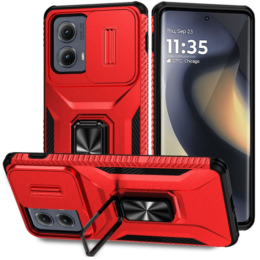 For Motorola Edge 5G 2024 Sliding Camshield Holder Phone Case(Red) by buy2fix