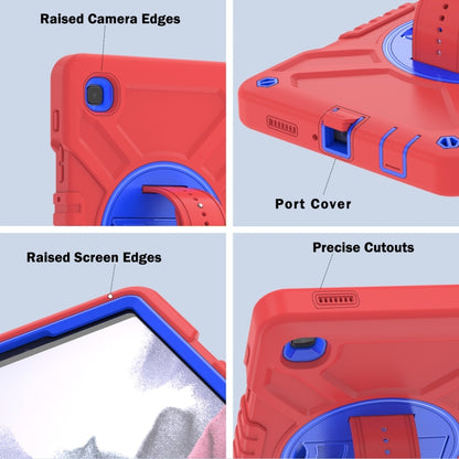For Samsung Galaxy Tab A7 Lite X Rotation PC Hybrid Silicone Tablet Case with Strap(Red Blue) - Other Galaxy Tab PC by buy2fix | Online Shopping UK | buy2fix