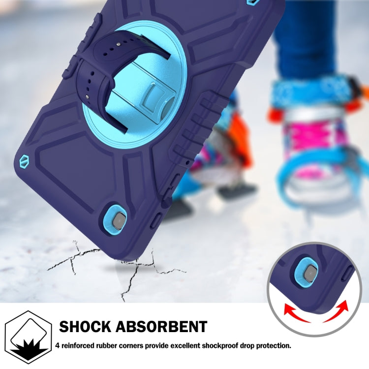 For Samsung Galaxy Tab A7 Lite X Rotation PC Hybrid Silicone Tablet Case with Strap(Navy Sky Blue) - Other Galaxy Tab PC by buy2fix | Online Shopping UK | buy2fix