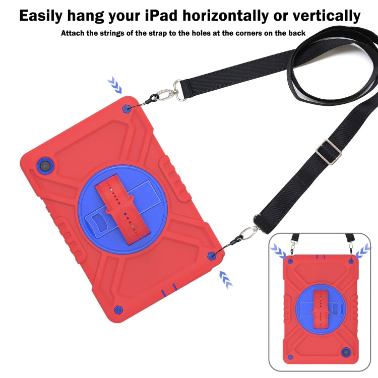 For Samsung Galaxy Tab A8 X200 X Rotation PC Hybrid Silicone Tablet Case with Strap(Red Blue) - Other Galaxy Tab PC by buy2fix | Online Shopping UK | buy2fix