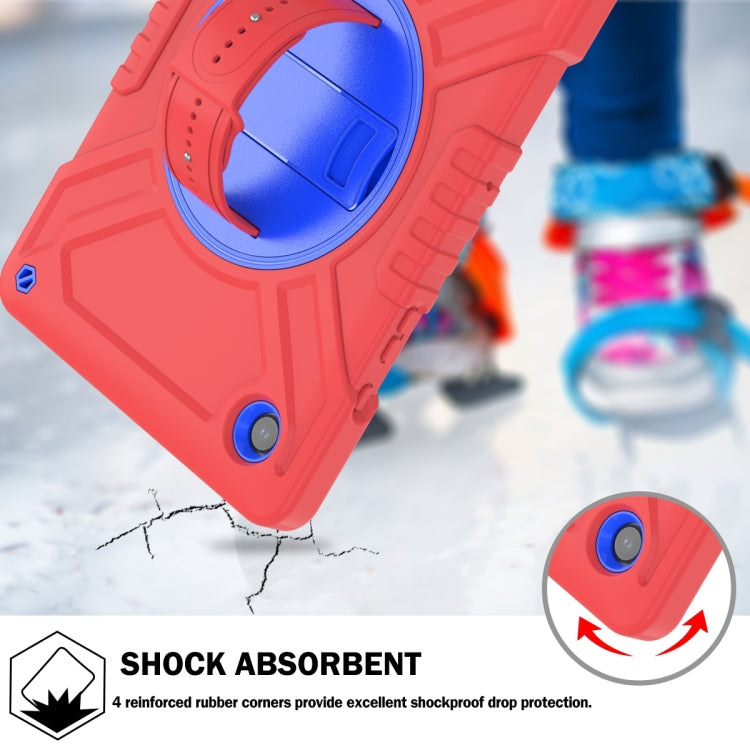 For Samsung Galaxy Tab A8 X200 X Rotation PC Hybrid Silicone Tablet Case with Strap(Red Blue) - Other Galaxy Tab PC by buy2fix | Online Shopping UK | buy2fix