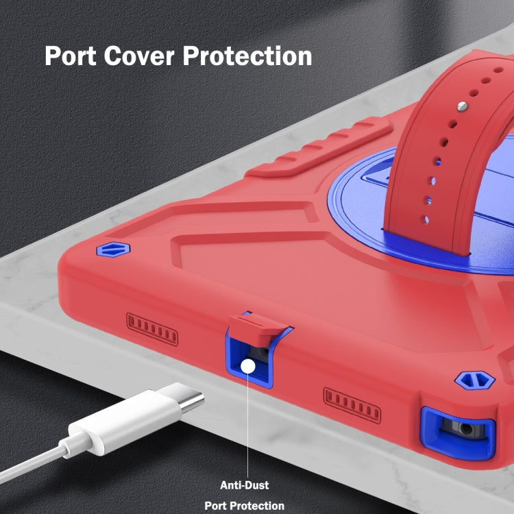For Samsung Galaxy Tab A8 X200 X Rotation PC Hybrid Silicone Tablet Case with Strap(Red Blue) - Other Galaxy Tab PC by buy2fix | Online Shopping UK | buy2fix