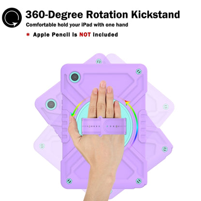 For Samsung Galaxy Tab A8 X200 X Rotation PC Hybrid Silicone Tablet Case with Strap(Purple Cyan) - Other Galaxy Tab PC by buy2fix | Online Shopping UK | buy2fix