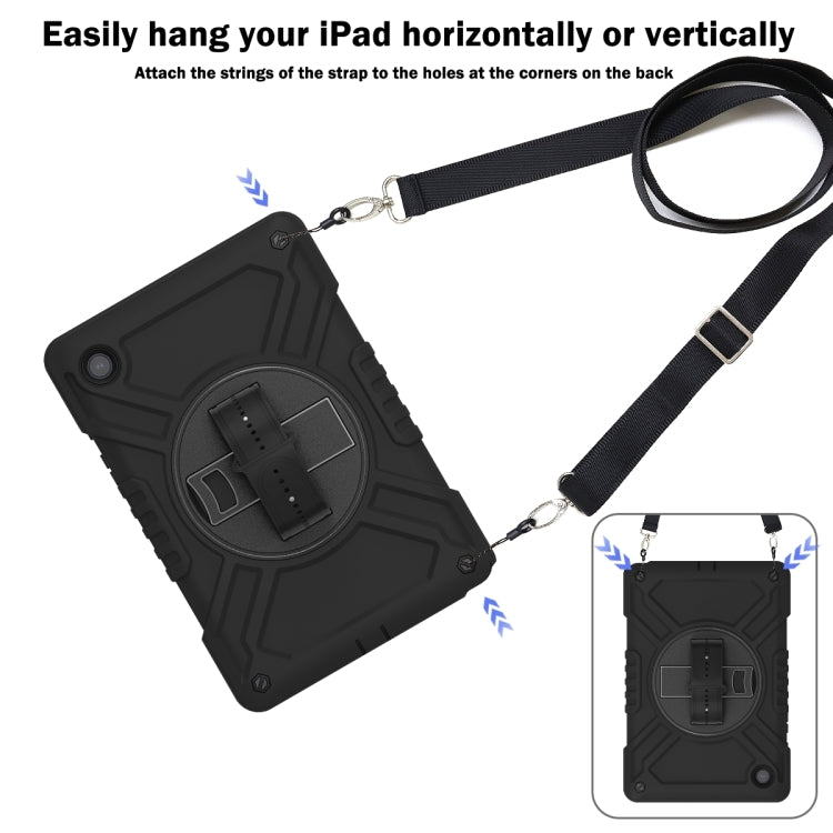 For Samsung Galaxy Tab A8 X200 X Rotation PC Hybrid Silicone Tablet Case with Strap(Full Black) - Other Galaxy Tab PC by buy2fix | Online Shopping UK | buy2fix