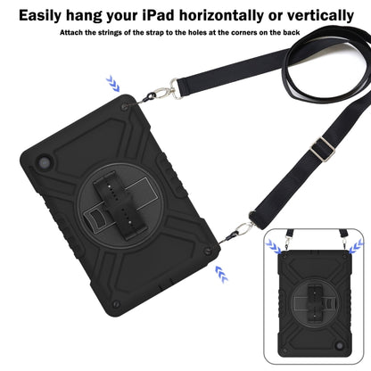 For Samsung Galaxy Tab A8 X200 X Rotation PC Hybrid Silicone Tablet Case with Strap(Full Black) - Other Galaxy Tab PC by buy2fix | Online Shopping UK | buy2fix