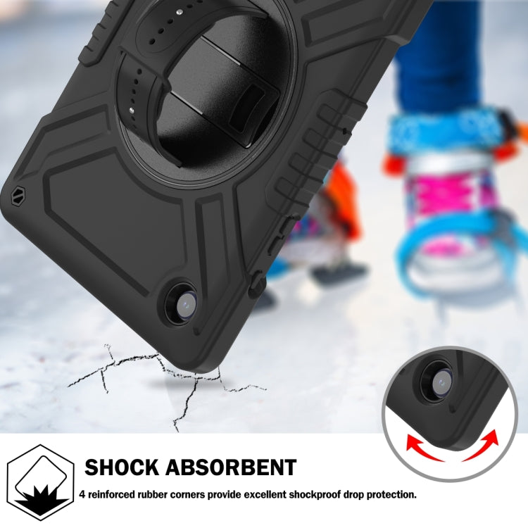 For Samsung Galaxy Tab A8 X200 X Rotation PC Hybrid Silicone Tablet Case with Strap(Full Black) - Other Galaxy Tab PC by buy2fix | Online Shopping UK | buy2fix